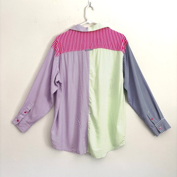 Terez x MLB Los Angeles Dodgers Striped Button Down Shirt Women’s Size Medium - Picture 7 of 10